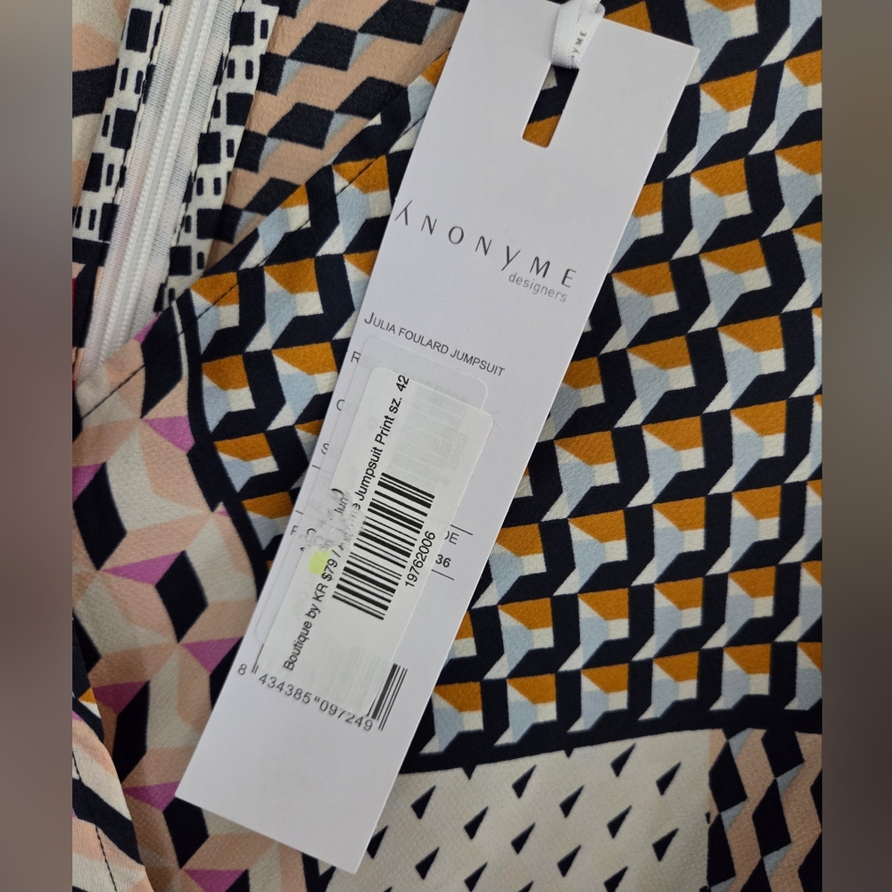Geometric Patchwork Pattern Jumpsuit - Picture 6 of 10